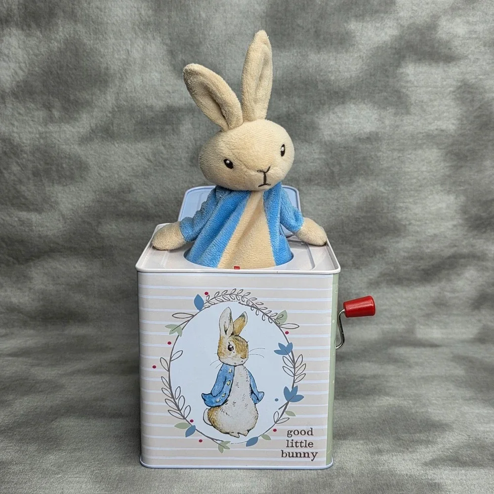 Peter Rabbit Jack In The Box Beatrix Potter Music Metal w/Pop-Up Plush Bunny